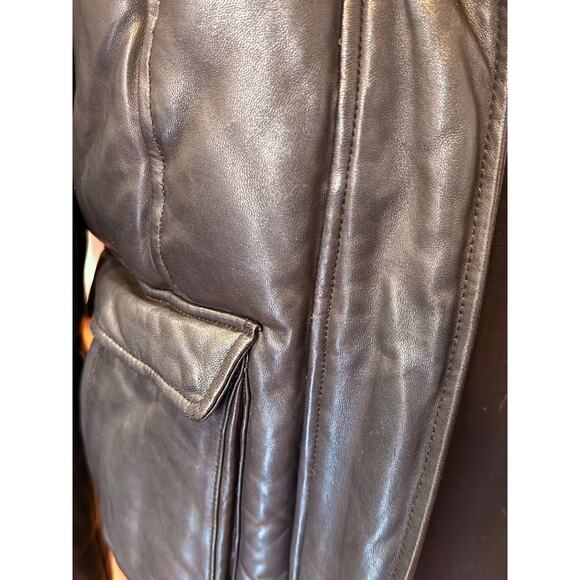 Mackage XS Designer Down Fill Annie Glam Leather Puffer Jacket w/ Fur Hood $1050 - Picture 14 of 16